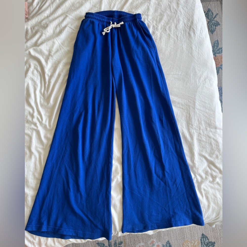 BIG BUD PRESS | Wide Leg Sweatpants Royal Blue Size XS (24-33)